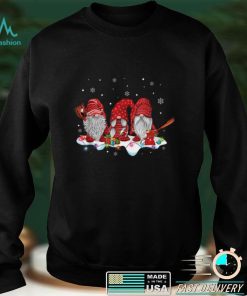 Three Nordic Gnomes Merry Christmas Lights Gnome Xmas T Shirt