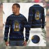 Iowa Hawkeyes NCAA Symbol Wearing Santa Claus Hat Cute Pattern Ho Ho Ho Custom Personalized Ugly Christmas Sweater Wool Shir