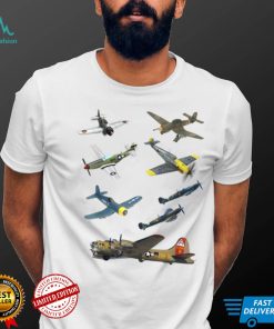WW2 Warbirds Planes P51 Mustang Spitfire Messerschmitt B 17 T Shirt
