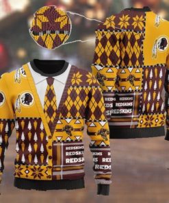 Washington Redskins NFL American Football Team Cardigan Style 3D Men And Women Ugly Sweater Shirt For Sport Lovers On Christmas