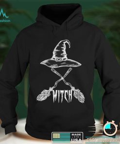Witch Broom Hat Witchcraft Halloween Magic Girls Scary Shirt
