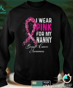 Womens I Wear Pink For My Nanny Breast Cancer Awareness Survivor V Neck T Shirt