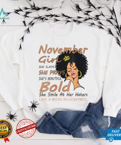 Womens Queen Born in November Birthday Gift V Neck T Shirt