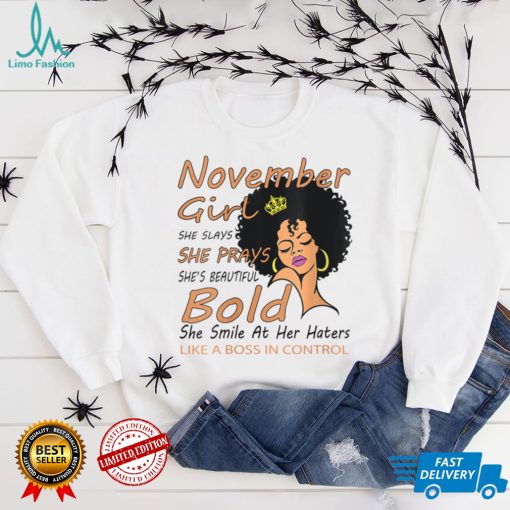 Womens Queen Born in November Birthday Gift V Neck T Shirt