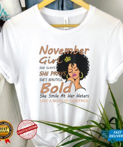 Womens Queen Born in November Birthday Gift V Neck T Shirt