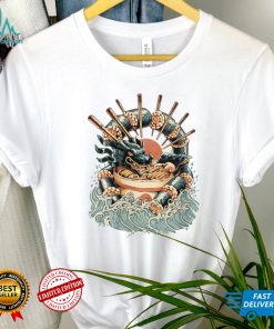 Womens Ramen Sushi Dragon Japanese Food Kawaii Nigiri Anime Sushi V Neck T Shirt