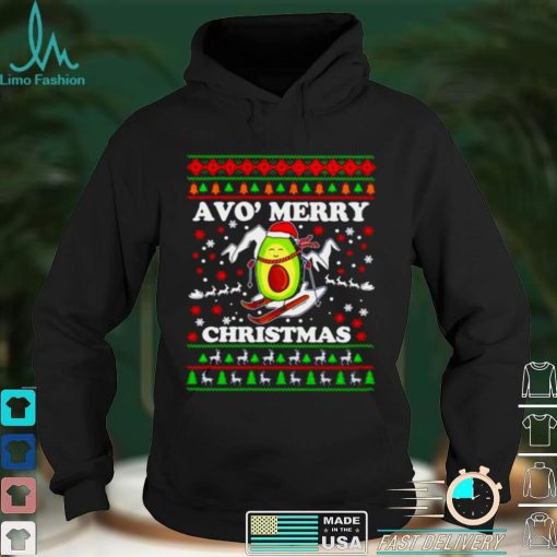 avocado Snow slide merry Christmas shirt