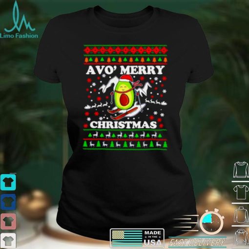 avocado Snow slide merry Christmas shirt