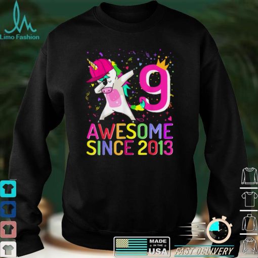 9 Years Old Unicorn Dabbing 9th Birthday Girl Unicorn Party T Shirt