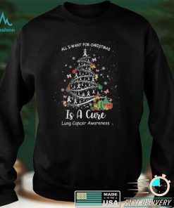 All I Want For Christmas Is A Cure Lung Cancer Awareness T shirt