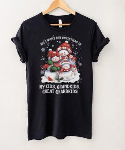 All I Want For Christmas Is My Kids Grandkids And Great Grandkids T shirt