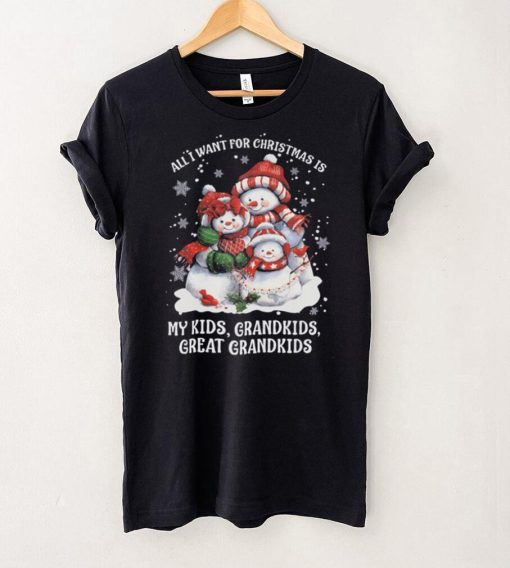 All I Want For Christmas Is My Kids Grandkids And Great Grandkids T shirt