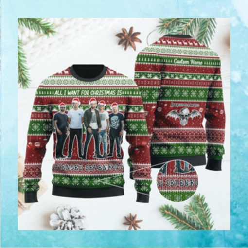 All I want for Christmas is Avenged Sevenfold Custom Name Xmas Ugly Sweater Shirt