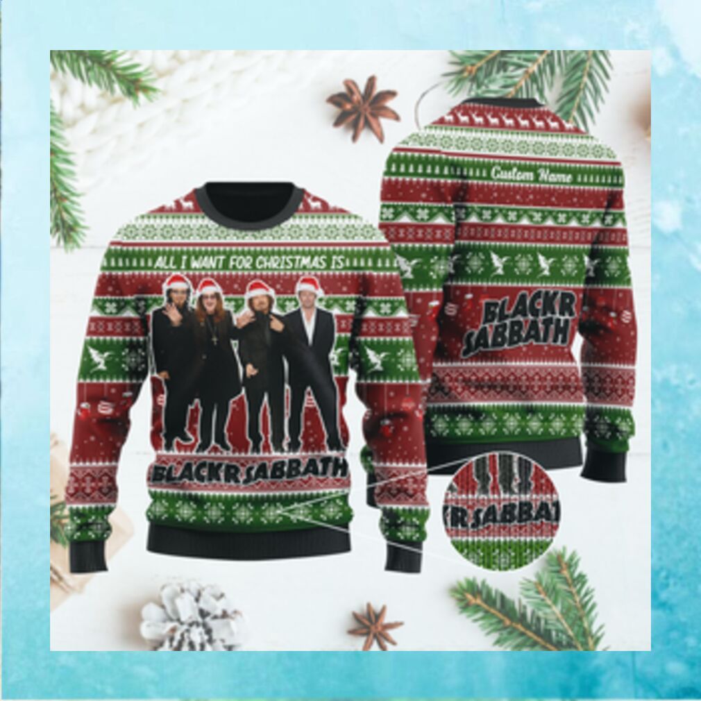 All I want for Christmas is Black Sabbath Custom Name Xmas Ugly Sweater ...