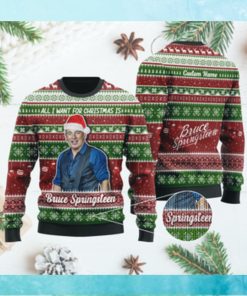 All I want for Christmas is Bruce Springsteen Custom Name Xmas Ugly Sweater Shirt