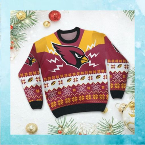 Arizona Cardinals NFL Football Team Logo Symbol 3D Ugly Christmas Sweater Shirt Apparel For Men And Women On Xmas Days