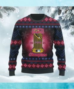 Atlanta Braves 2021 World Series Champions The Commissioner’s Trophy Ugly Christmas Sweater Sweatshirt Holiday Party On Xmas Party
