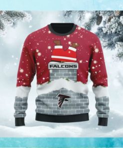 Atlanta Falcons NFL Football Team Logo Symbol Santa Claus Custom Name Personalized 3D Ugly Christmas Sweater Shirt For Men And Women On Xmas Days