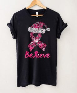 Believe Breast Cancer Ribbon Shape Christmas shirt