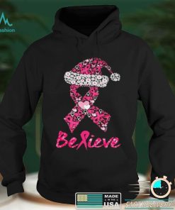 Believe Breast Cancer Ribbon Shape Christmas shirt