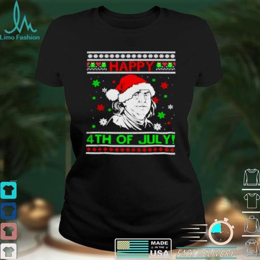 Benjamin Franklin Happy 4th Of July Christmas Sweater Shirt
