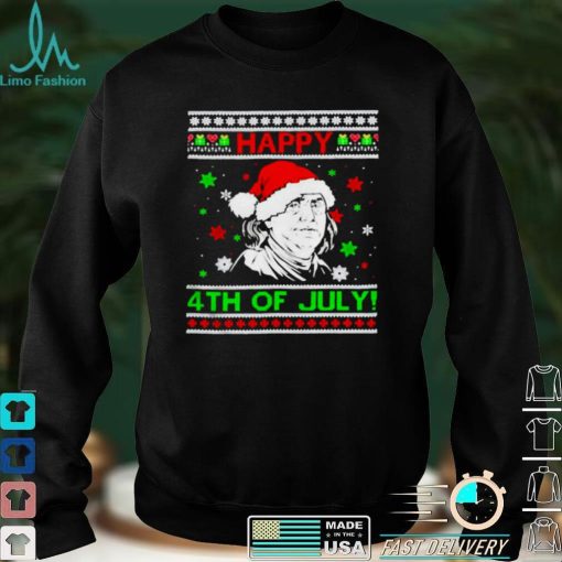 Benjamin Franklin Happy 4th Of July Christmas Sweater Shirt