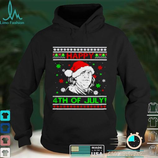 Benjamin Franklin Happy 4th Of July Christmas Sweater Shirt