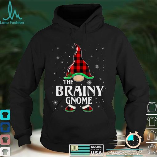 Brainy Gnome Buffalo Plaid Matching Family Christmas Pajama T Shirt