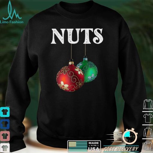 Chest Nuts Merry Christmas Red Green Balls Decor Funny Men T Shirt