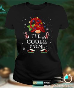 Coder Gnome Buffalo Plaid Christmas Tree Light T Shirt