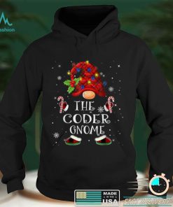 Coder Gnome Buffalo Plaid Christmas Tree Light T Shirt