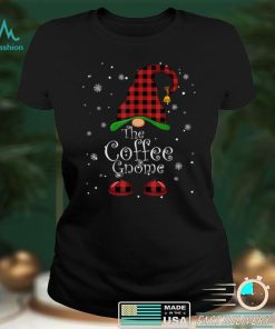 Coffee Gnome Buffalo Plaid Matching Family Christmas T Shirt 1