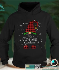 Coffee Gnome Buffalo Plaid Matching Family Christmas T Shirt 1