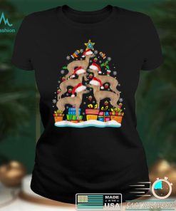Greyhound Christmas Tree Santa Hat Decorations Xmas Gifts T Shirt