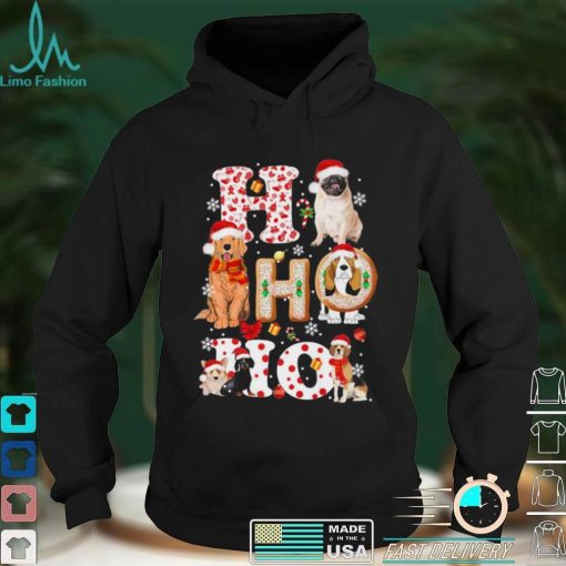 Hohoho Dogs Christmas Santa Hat Funny Xmas Dog Shirt
