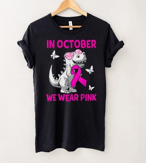 In October We Wear Pink Breast Cancer Awareness Kids Boys T Shirt 1