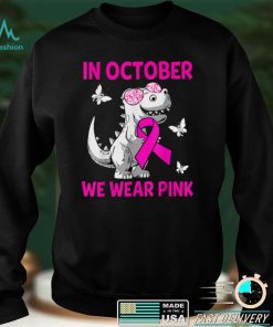 In October We Wear Pink Breast Cancer Awareness Kids Boys T Shirt 1