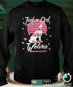 Just A Girl Who Loves Wolvess Cute Wolves Lover Girls Kids T Shirt