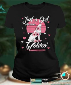 Just A Girl Who Loves Wolvess Cute Wolves Lover Girls Kids T Shirt