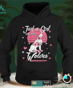 Just A Girl Who Loves Wolvess Cute Wolves Lover Girls Kids T Shirt