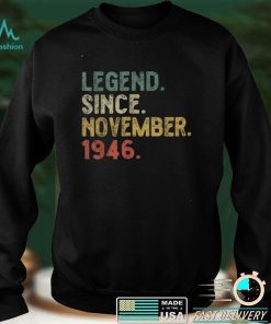 Legend November 1946 75th Birthday Retro Mens 75 Years Old T Shirt