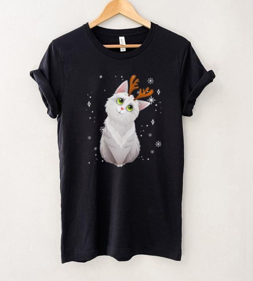 Merry Christmas Cute Cat Reindeer Matching Family Costume Shirt