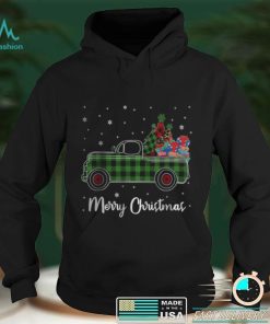 Merry Christmas Leopard Buffalo Truck Tree Green Plaid T Shirt