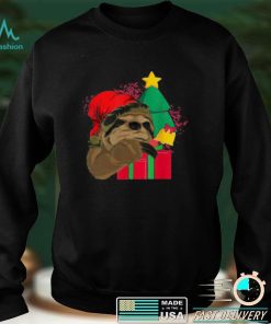 Merry Christmas Tree Lazy Animal Xmas Sloth Sweater T shirt
