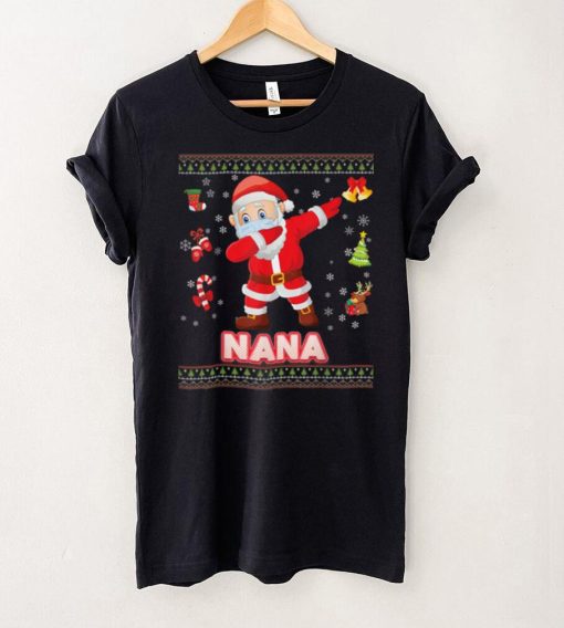 Nana Christ Mask Dabbing Santa Mask Christmas Sweater Ugly T Shirt