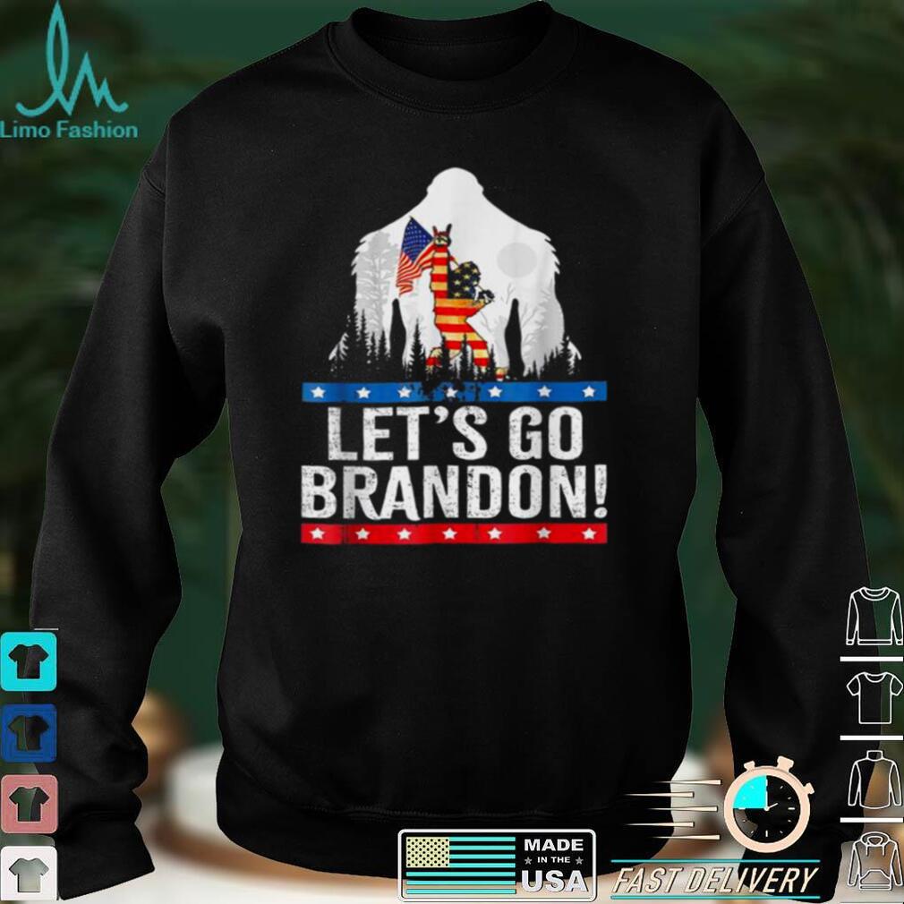Official Bigfoot Hiking American flag let's go brandon shirt  hoodie, Sweater