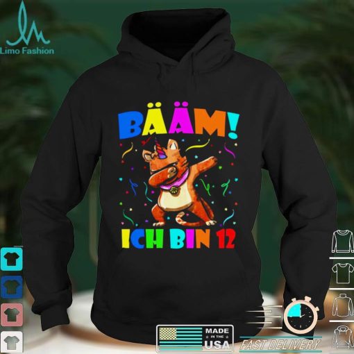 Official Dabbing Caticorn Baam Ich Bin 12 12th Birthday Party Shirt