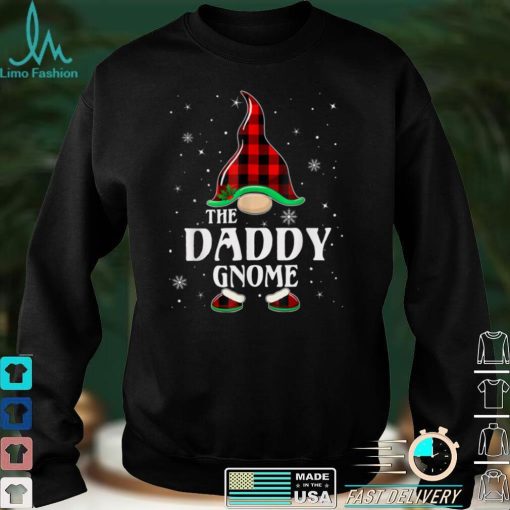 Official Daddy Gnome Buffalo Plaid Matching Family Christmas Pajama T Shirt 2