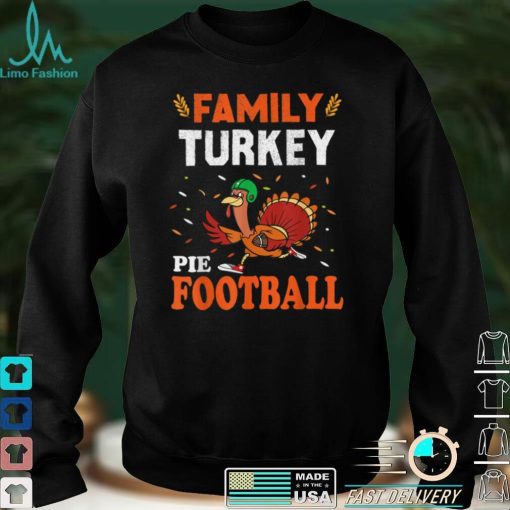 Official Family Thanksgiving Pie Football Cartoon Turkey Autumn T Shirt