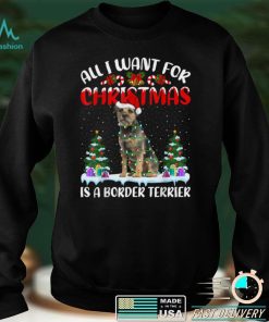 Official Funny Santa Hat All I Want For Christmas Is A Border Terrier T Shirt